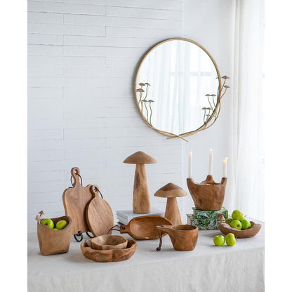 8" Natural Round Solid Wood Table Vase HomeRoots