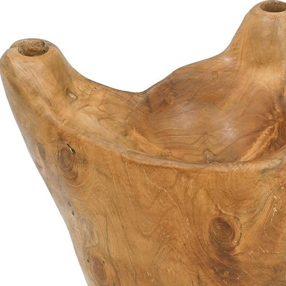8" Natural Round Solid Wood Table Vase HomeRoots