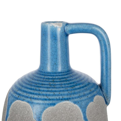 9" Blue And Gray Ceramic Urn Jug Vase HomeRoots