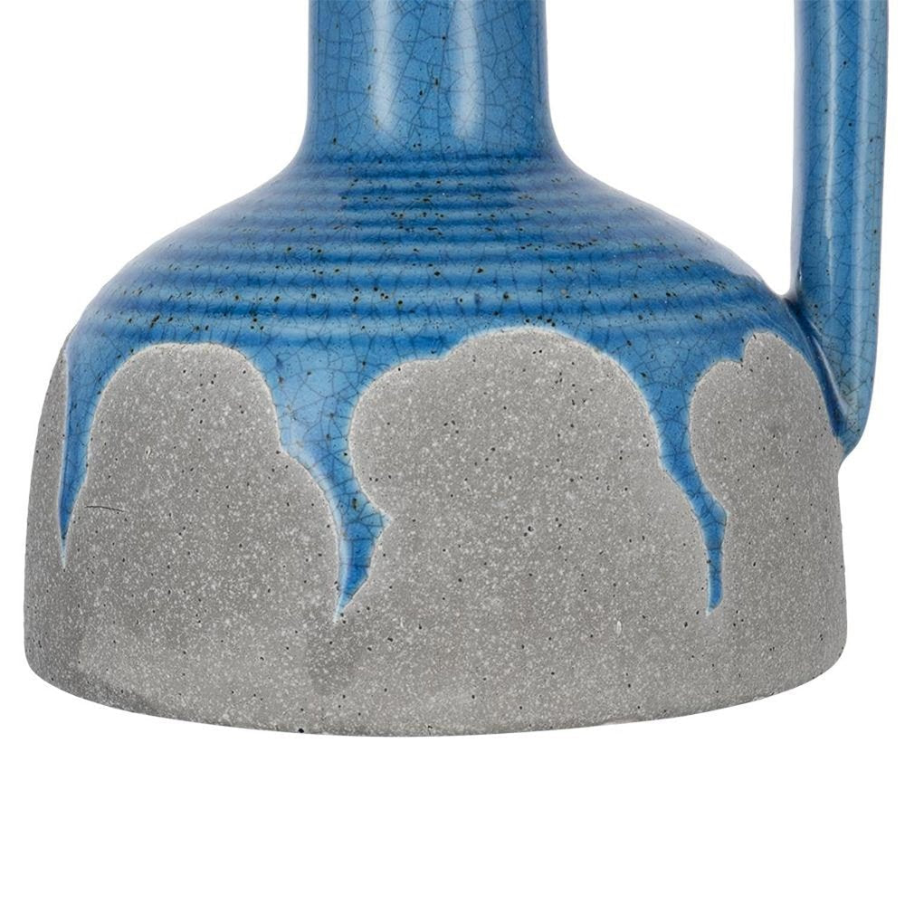 9" Blue And Gray Ceramic Urn Jug Vase HomeRoots