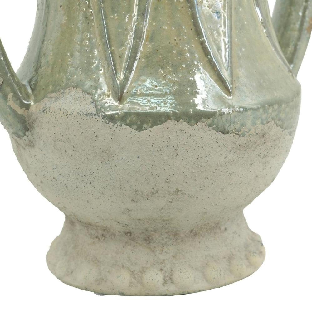 12" Sage And Ivory Amphora Ceramic Table Vase HomeRoots