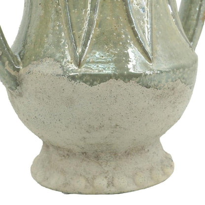 12" Sage And Ivory Amphora Ceramic Table Vase HomeRoots