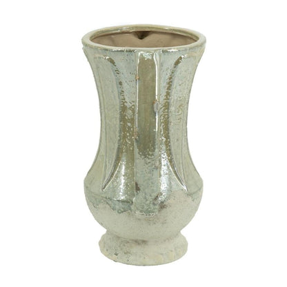 12" Sage And Ivory Amphora Ceramic Table Vase HomeRoots