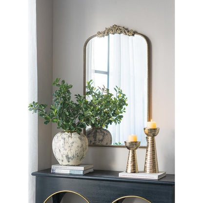 12" Gray Ivory And Gold Modern Abstract Ceramic Table Vase HomeRoots