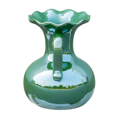 8" Hunter Green Ceramic Amphora Table Vase HomeRoots