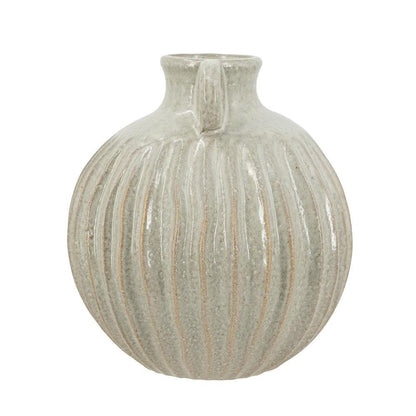 10" Sage And Gray Round With Handles Ceramic Table Vase HomeRoots