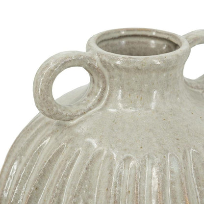 10" Sage And Gray Round With Handles Ceramic Table Vase HomeRoots