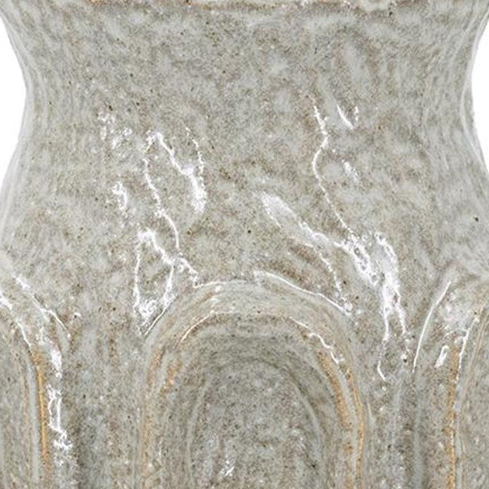 8" Sage And Gray Textural Ceramic Table Vase HomeRoots