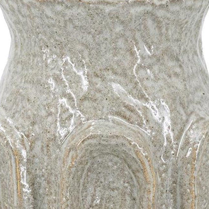 8" Sage And Gray Textural Ceramic Table Vase HomeRoots