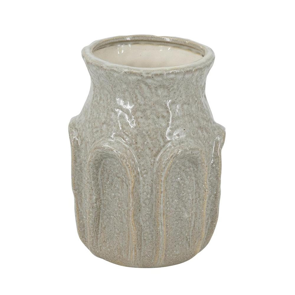 8" Sage And Gray Textural Ceramic Table Vase — view 2