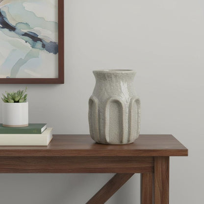 8" Sage And Gray Textural Ceramic Table Vase HomeRoots