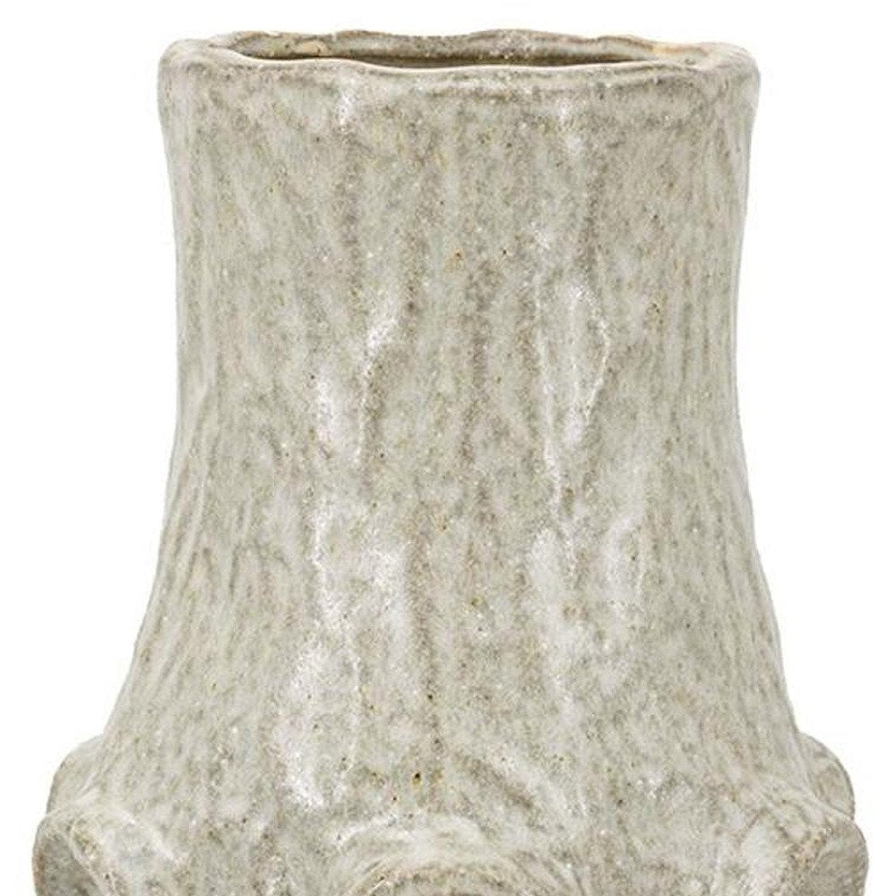 12" Sage And Gray Round Ceramic Table Vase HomeRoots
