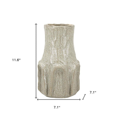 12" Sage And Gray Round Ceramic Table Vase HomeRoots