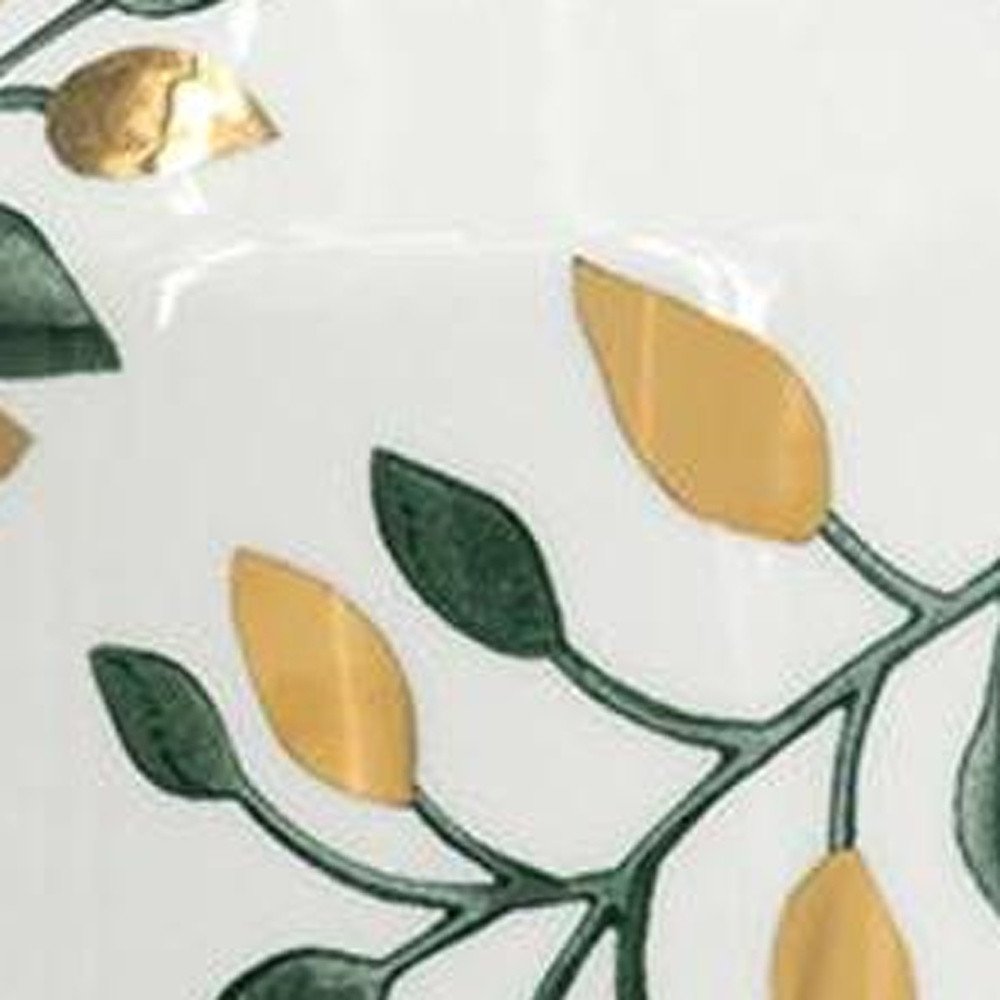 12" White Green And Gold Floral Leaf Bud Ceramic Table Vase HomeRoots