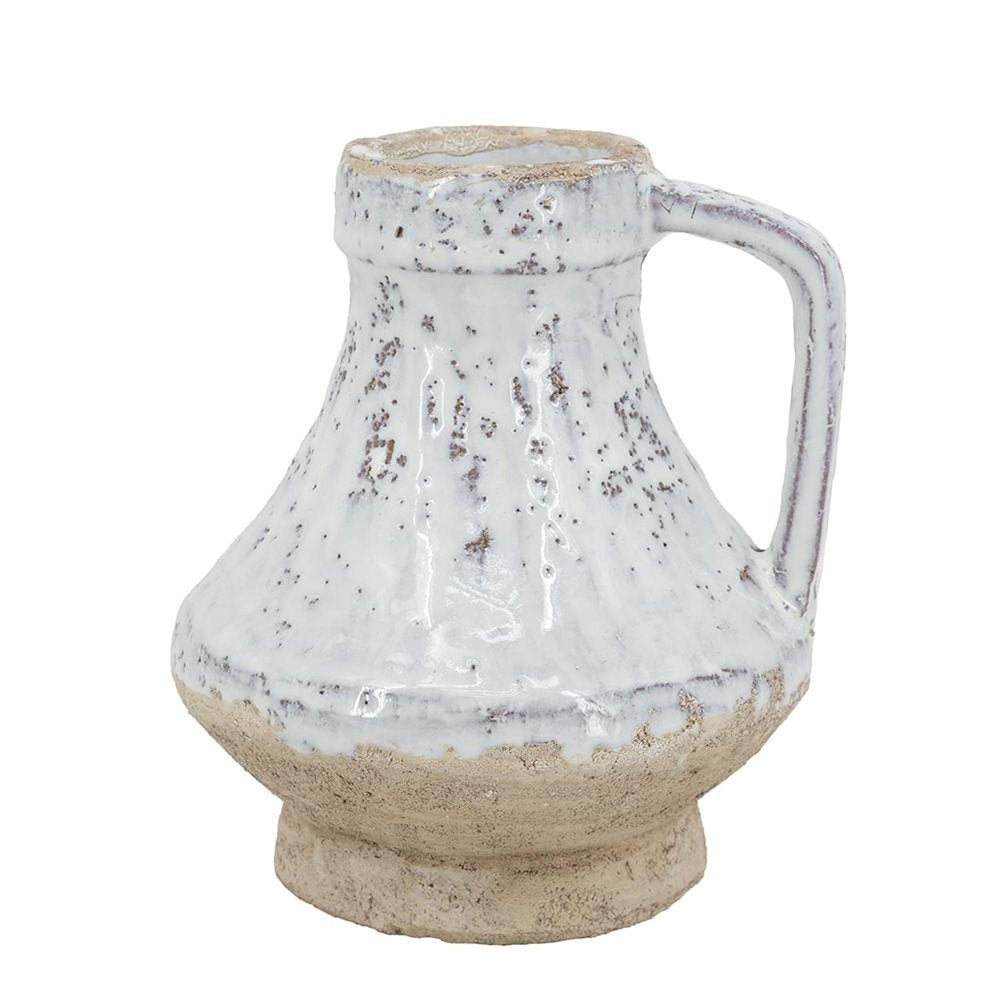 6" Sand And White Terracotta Round Jug Vase HomeRoots