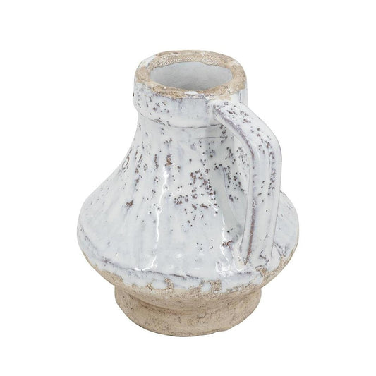 6" Sand And White Terracotta Round Jug Vase HomeRoots