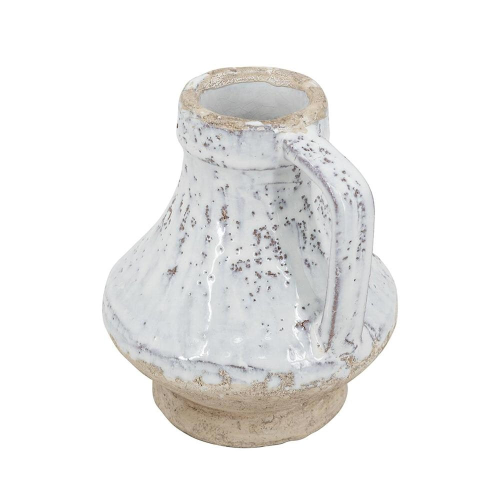 6" Sand And White Terracotta Round Jug Vase HomeRoots