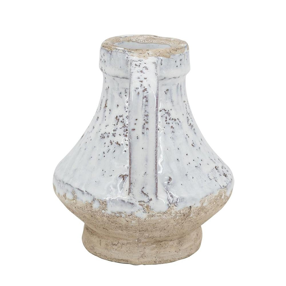 6" Sand And White Terracotta Round Jug Vase HomeRoots