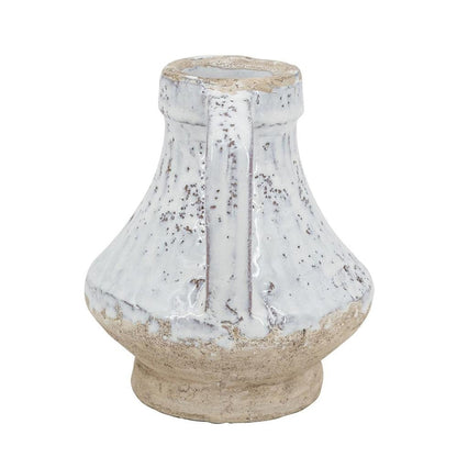 6" Sand And White Terracotta Round Jug Vase HomeRoots
