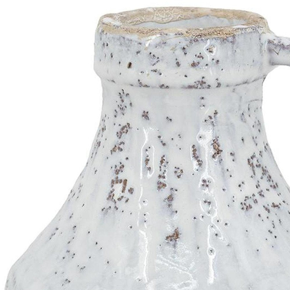 6" Sand And White Terracotta Round Jug Vase HomeRoots