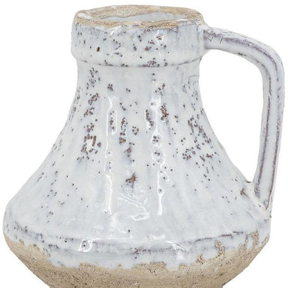 6" Sand And White Terracotta Round Jug Vase HomeRoots