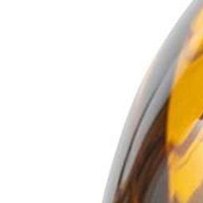 Set of Three Amber Abstract Swirl Glass Decorative Bottles With Stoppers HomeRoots