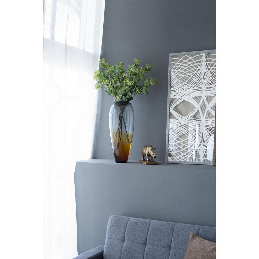 19" Clear And Brown Ombre Glass Table Vase HomeRoots