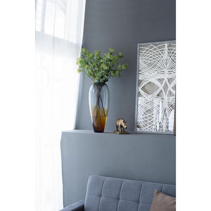 19" Clear And Brown Ombre Glass Table Vase HomeRoots