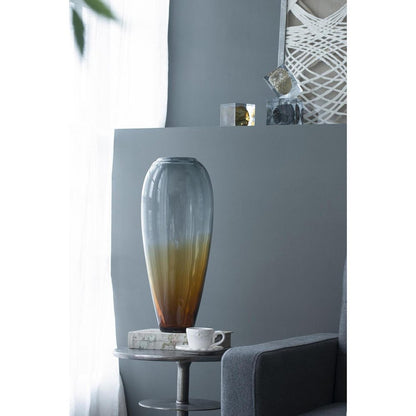 19" Clear And Brown Ombre Glass Table Vase HomeRoots