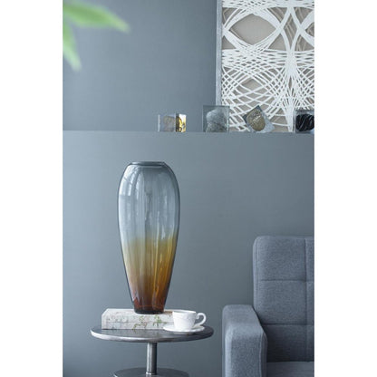 19" Clear And Brown Ombre Glass Table Vase HomeRoots