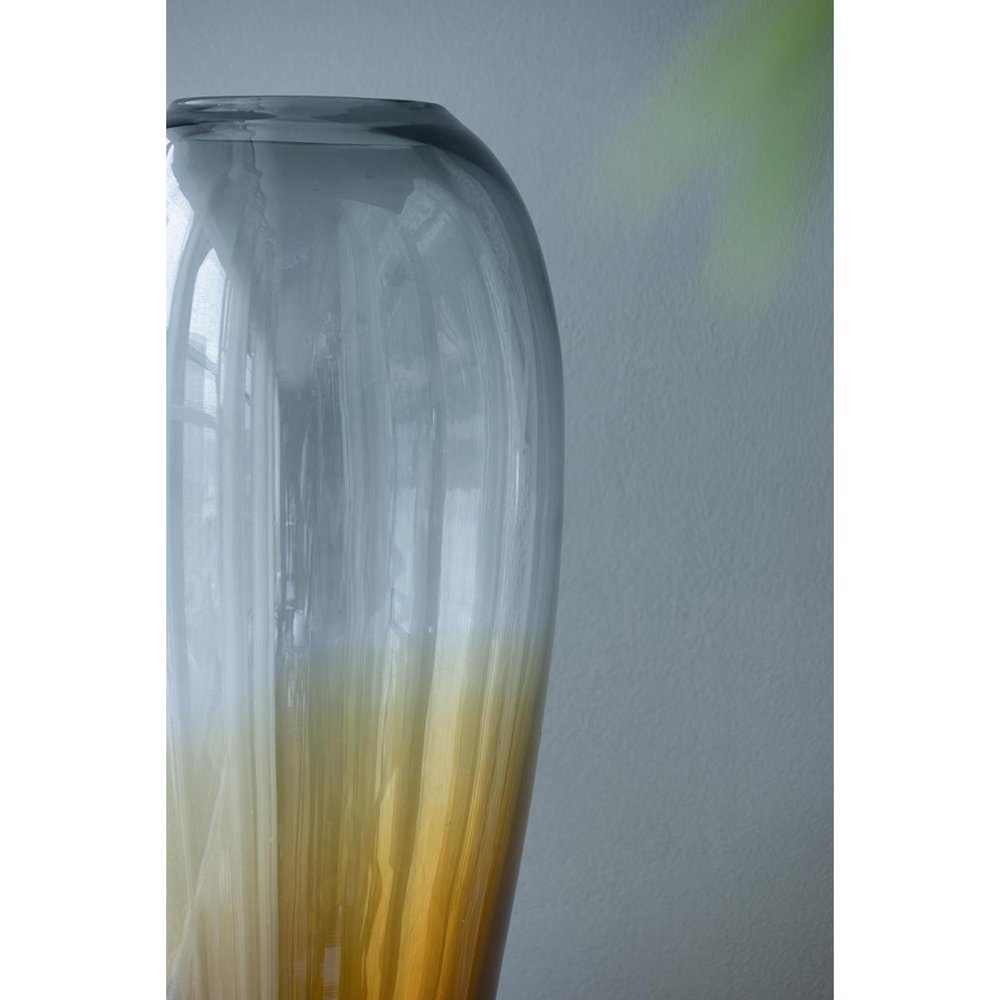 19" Clear And Brown Ombre Glass Table Vase HomeRoots