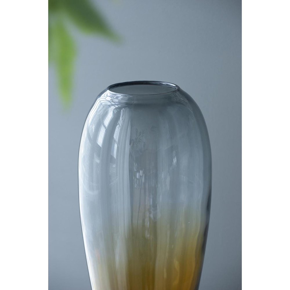 19" Clear And Brown Ombre Glass Table Vase HomeRoots