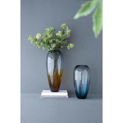 19" Clear And Brown Ombre Glass Table Vase HomeRoots