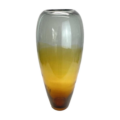 19" Clear And Brown Ombre Glass Table Vase HomeRoots