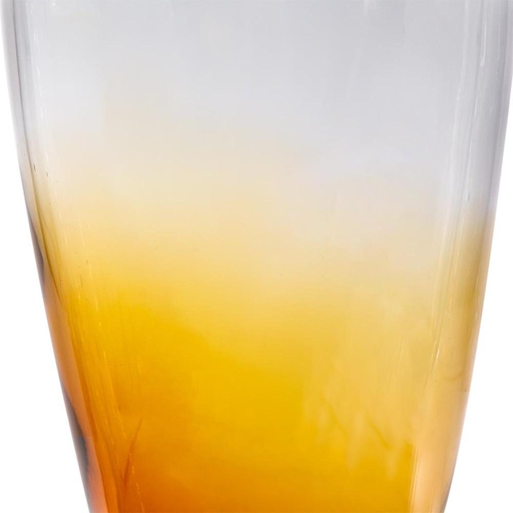 19" Clear And Brown Ombre Glass Table Vase HomeRoots