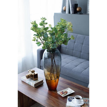 19" Clear And Brown Ombre Glass Table Vase HomeRoots