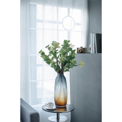 17" Charcoal And Orange Ombre Glass Table Vase HomeRoots