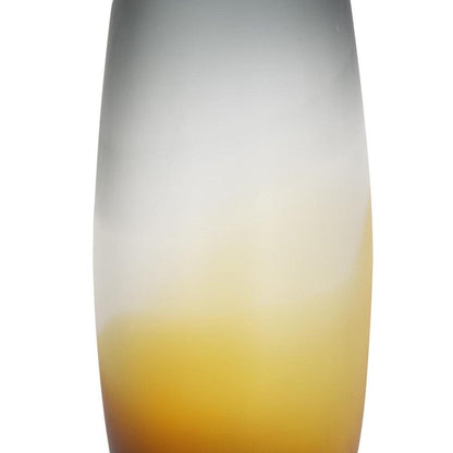 17" Charcoal And Orange Ombre Glass Table Vase HomeRoots