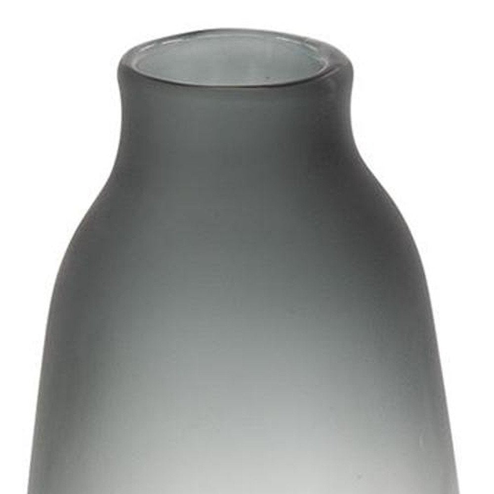17" Charcoal And Orange Ombre Glass Table Vase HomeRoots