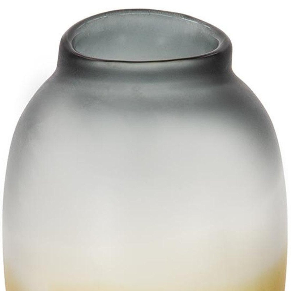 10" Charcoal And Orange Ombre Round Glass Table Vase HomeRoots