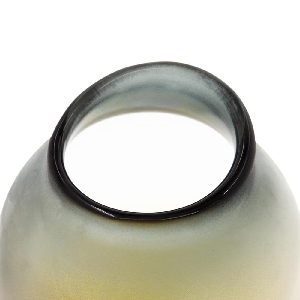 10" Charcoal And Orange Ombre Round Glass Table Vase HomeRoots