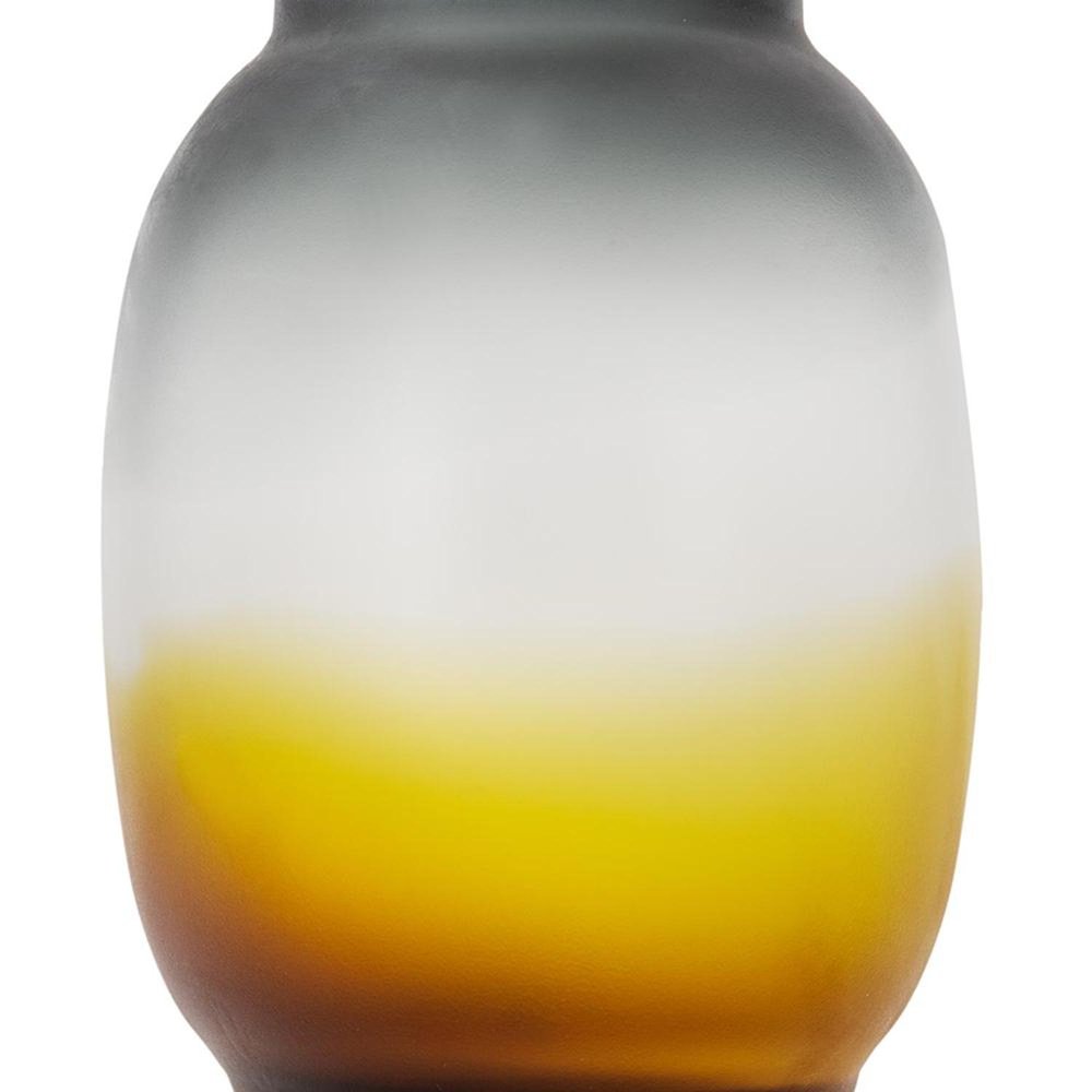 10" Charcoal And Orange Ombre Round Glass Table Vase HomeRoots