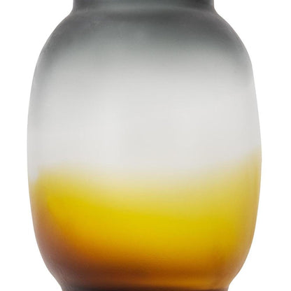 10" Charcoal And Orange Ombre Round Glass Table Vase HomeRoots