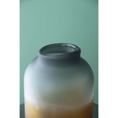 11" Charcoal And Orange Ombre Round Glass Table Vase HomeRoots