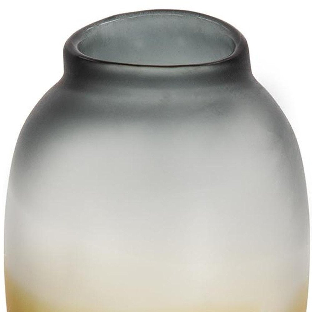 11" Charcoal And Orange Ombre Round Glass Table Vase HomeRoots