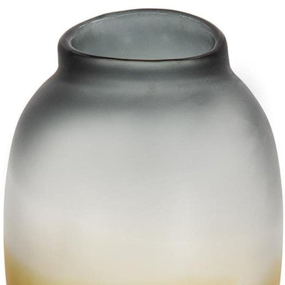 11" Charcoal And Orange Ombre Round Glass Table Vase HomeRoots
