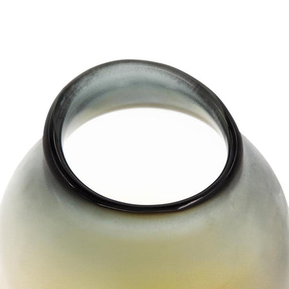 11" Charcoal And Orange Ombre Round Glass Table Vase HomeRoots