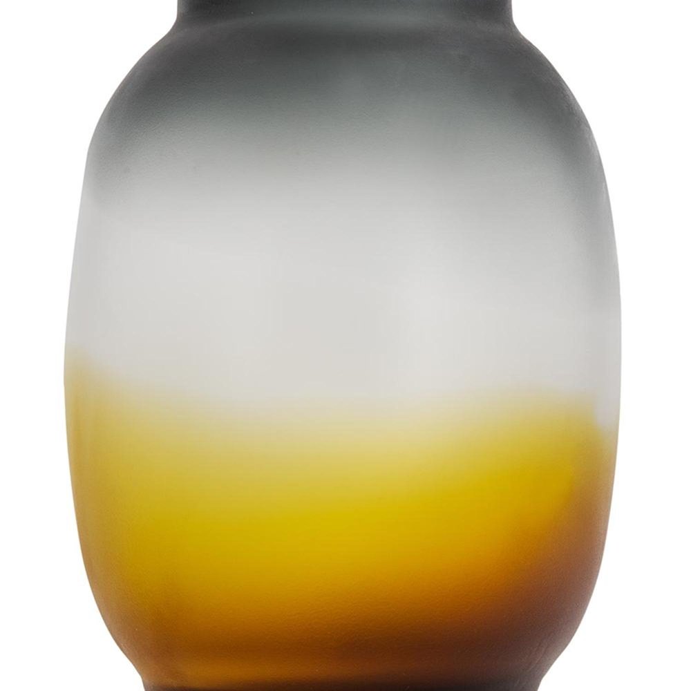 11" Charcoal And Orange Ombre Round Glass Table Vase HomeRoots