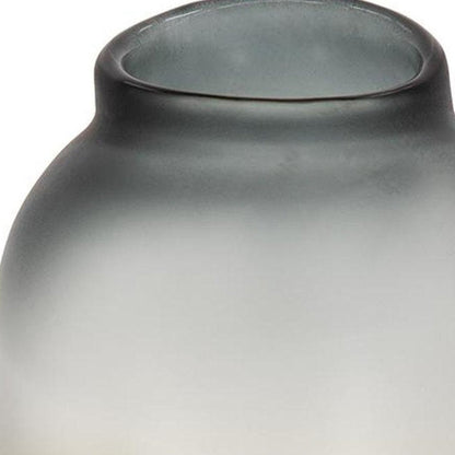 11" Charcoal And Orange Ombre Round Glass Table Vase HomeRoots