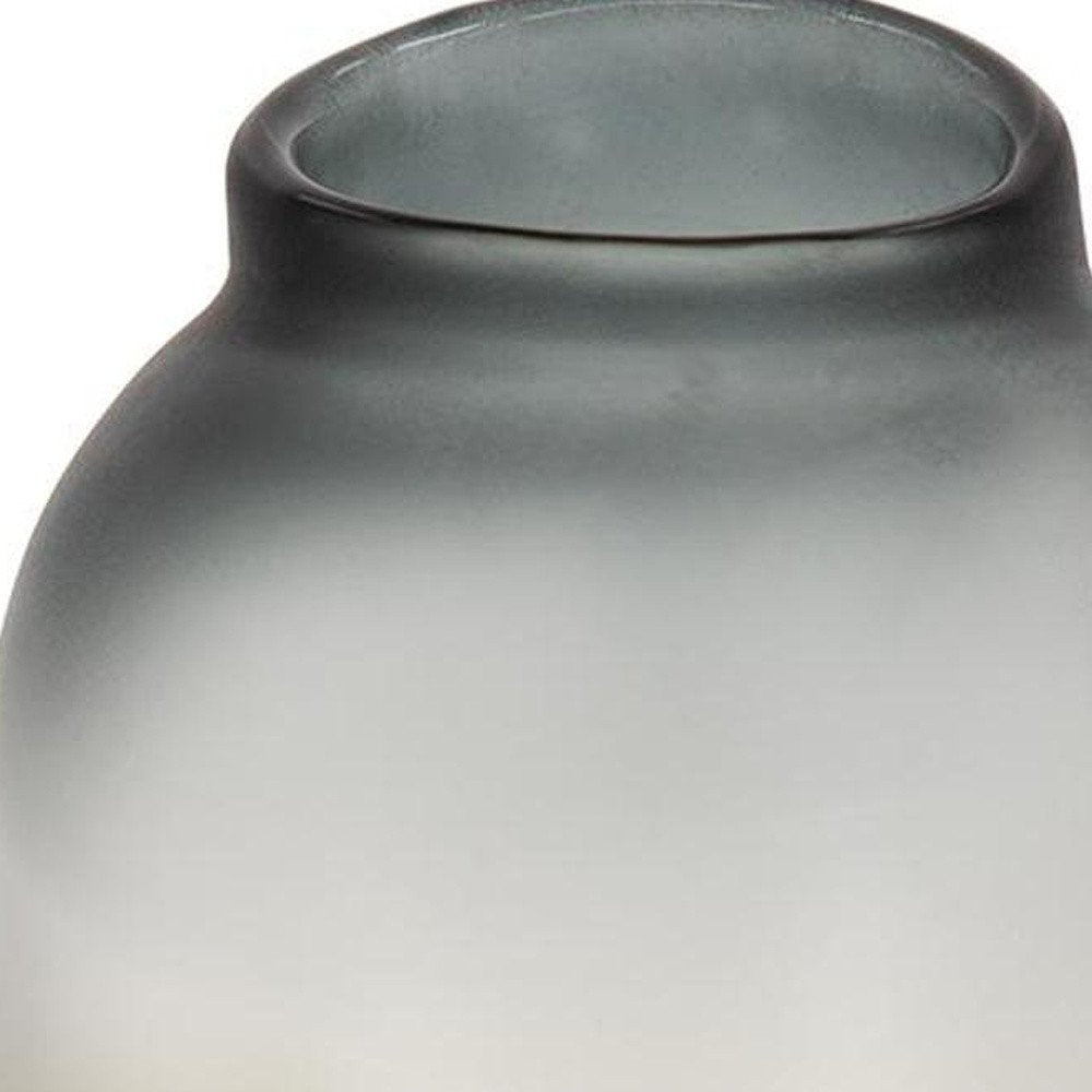 11" Charcoal And Orange Ombre Round Glass Table Vase HomeRoots